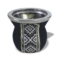 Mate Trinkgefäss aus Glas - Blau